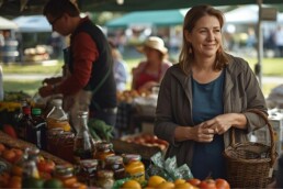 Fietsvakantie Drenthe, marktkraam